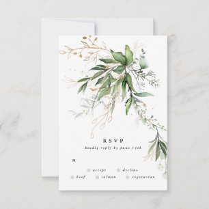 Guld botaniska Eucalyptus Elegant Greenery Sage OSA Kort