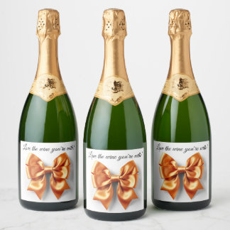 Guld Bow Champagne Etikett