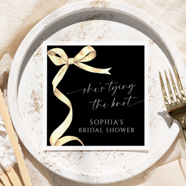 Guld Bow Hon är Gifter sig Möhippa Pappersservett (Skapare uppladdad)