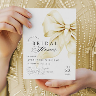 Guld Bow Inbjudningskort för möhippan