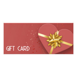 Guld Bow Loely Red Heart Gift Box-kort Reklamkort