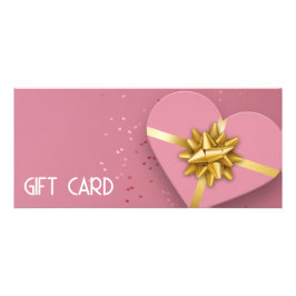 Guld Bow Loely Rosa Heart Gift Box Gift Card Reklamkort