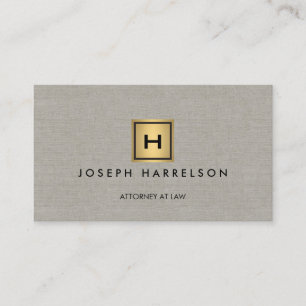 GULD BOX-LOGOTYP med DIN INITIAL/MONOGRAM Tan Line Visitkort