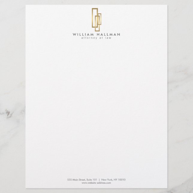 Guld Boxes Professionellt Elegant Letterhead Brevhuvud (Framsida)