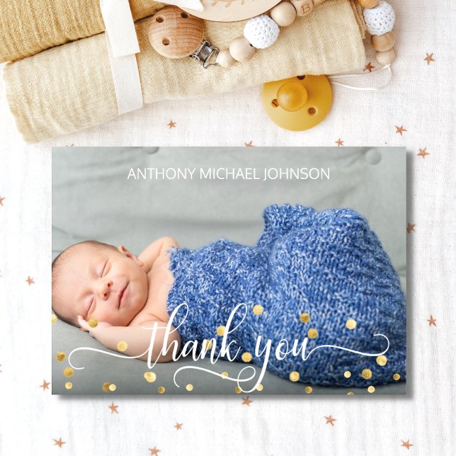 Guld BOY Baby Shower TACK | FOTO + TEXT (Skapare uppladdad)