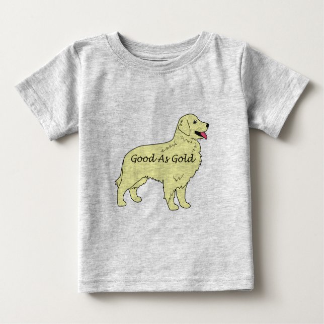 Guld- bra för Retrieverbabyranka som guld T-shirt (Framsida)