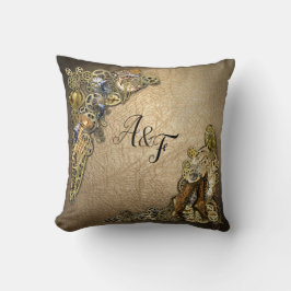 Guld & Brass Steampunk skulptures Bröllop Gift Kudde