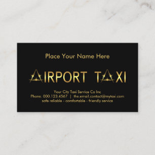 Guld Brev-A Flygplats Taxi Visitkort