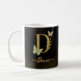 Guld Brev D Butterfly Mugg Design