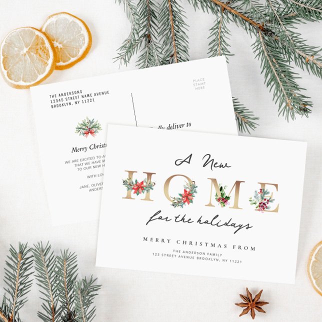 guld brev helgdag flytta om  vykort (Skapare uppladdad)