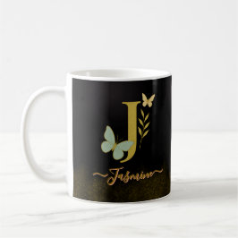 Guld Brev J Butterfly Mugg Design