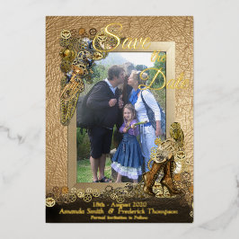 Guld-brev Steampunk på läderinspiration