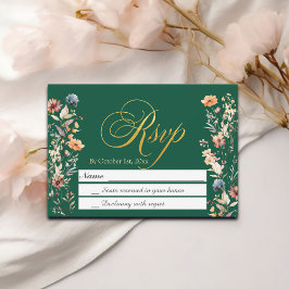 Guld Brev Wildblommor Bröllop OSA