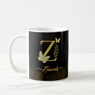 Guld Brev Z Butterfly Mugg Design