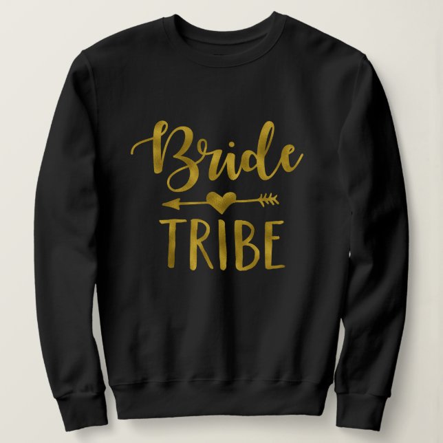 Guld Bride Tribe Bachelorette Party Sweatshirt T Shirt (Design framsida)