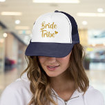 Guld Bride Tribe Heart Bachelorette Keps<br><div class="desc">Med trendig guld-text och ett sött guld-hjärta. Designad av Thisisnotme©</div>