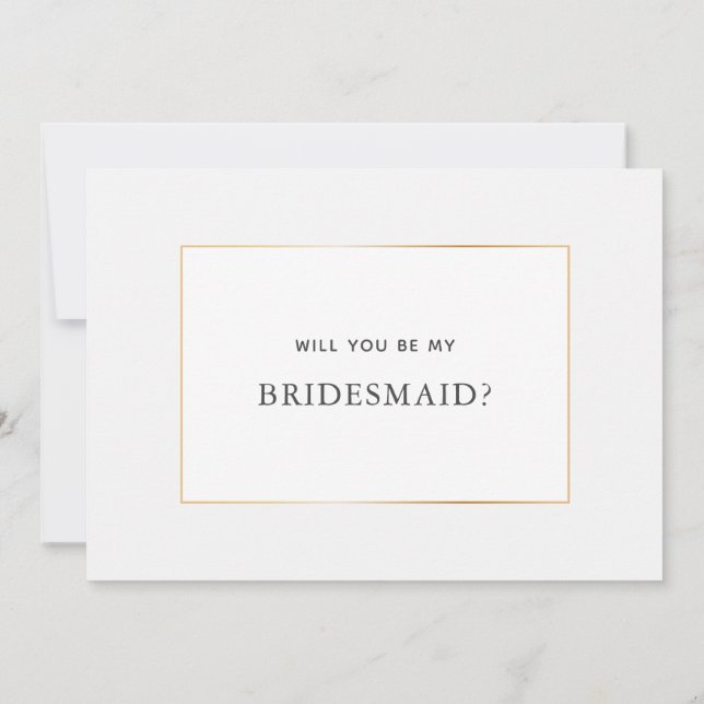 Guld Bridesmaid-Frieri kort för enkel Elegant (Baksida)
