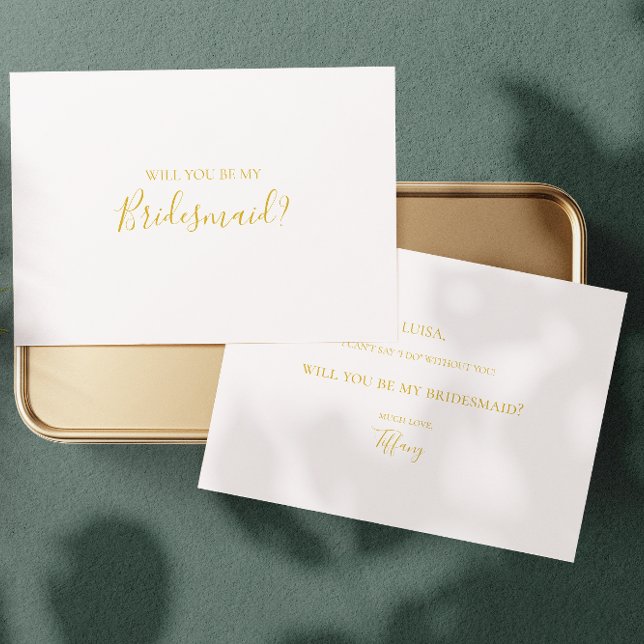 Guld Bridesmaid-Frieri kort för enkel Elegant (Skapare uppladdad)
