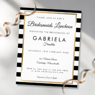 Guld Bridesmaids Luncheon Inbjudan Flygblad