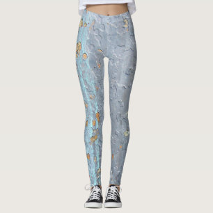 guld brister på blekt färg leggings