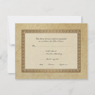 Guld Brocade Damask Blommigt Formell Elegant OSA Kort