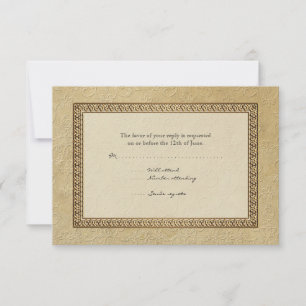 Guld Brocade Damask Blommigt Formell Elegant OSA Kort