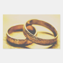 GULD BRÖLLOP BANDS BRÖLLOP REKTANGULÄRT KLISTERMÄRKE