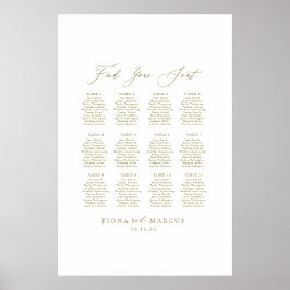 Guld Bröllop Hitta ditt säte Poster