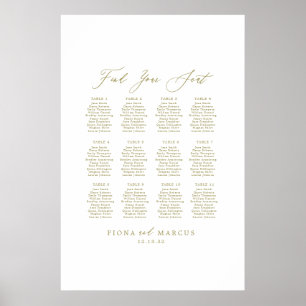 Guld Bröllop Hitta ditt säte Poster