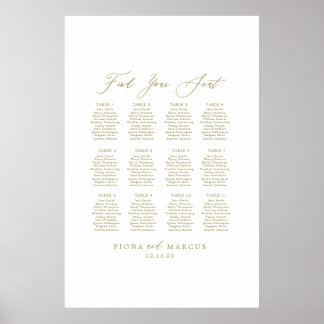 Guld Bröllop Hitta ditt säte Poster