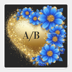 💖 Guld Bröllop Hjärtformad Blommig Brud För Gåvor Fyrkantigt Klistermärke