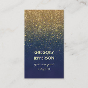 Guld- bröllop och party för glittervintagemarin visitkort