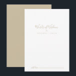 Guld Bröllop Ord av Wisdom Advice Card Rådkort<br><div class="desc">Detta guld bröllop-ord av visdomskort är perfekt för ett modernt bröllop. Den enkla utformningen och utformningen av eleganten har skripttypografin klassisk och finare i guld. De här korten är perfekter för bröllop,  möhippa,  babydusch,  studentfest och mycket mer. Anpassa korten med namn från bruden och brudgummen,  blivande föräldrar eller student.</div>