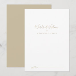 Guld Bröllop Ord av Wisdom Advice Card Rådkort