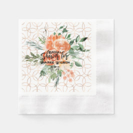 Guld Bröllop Ring Mönster med Orange Ro Pappersservett