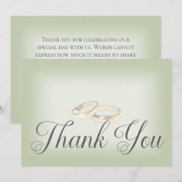 Guld Bröllop Ringar på Sage Bröllop Tack Kort