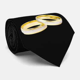 Guld Bröllop Ringar på Svarta havet Slips