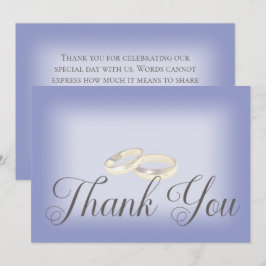 Guld Bröllop Ringar Periwinkle Bröllop Tack Kort