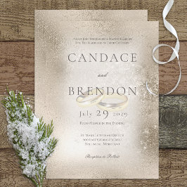 Guld Bröllop Ringar vid Guld Bröllop Inbjudningar