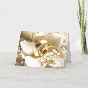 Guld Bröllop Ringar vid Magnoliefloden Kort