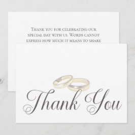 Guld Bröllop Ringar vid västra Bröllop Tack Kort