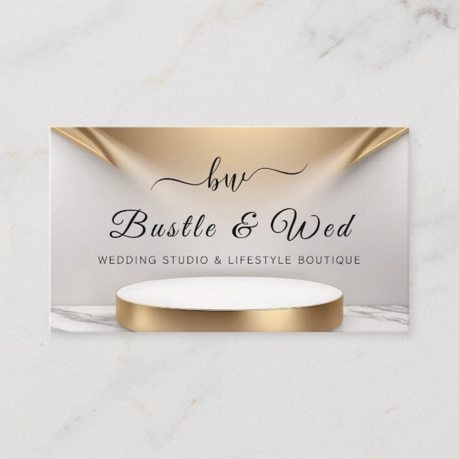 GULD BRÖLLOP STUDIO & LIFESTYLE BOUTIQUE VISITKORT (Framsida)