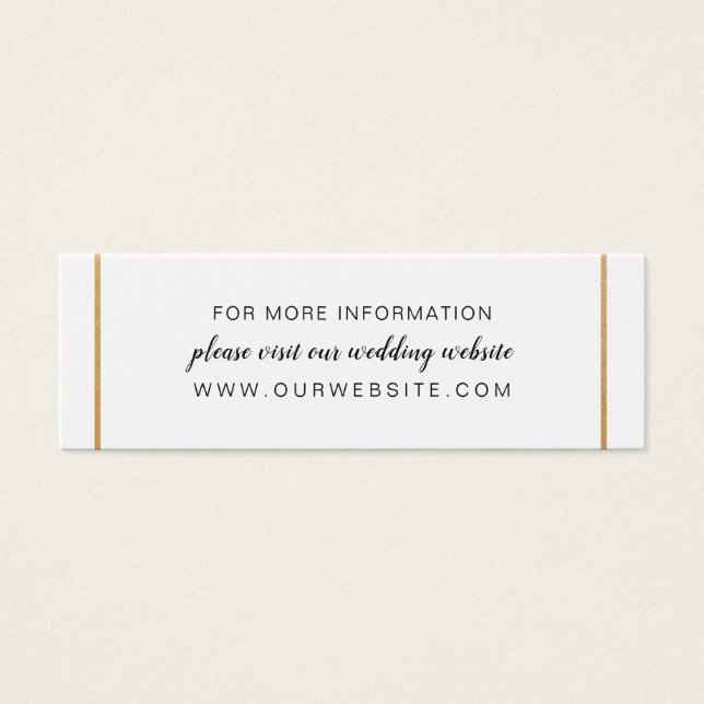 Guld bröllop webbplats eller informationskort litet visitkort (Framsidan)