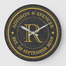 Guld- bröllopsdag för Monogramsvartläder