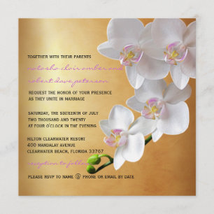 Guld- bröllopsinbjudningar för Orchids för Inbjudningar