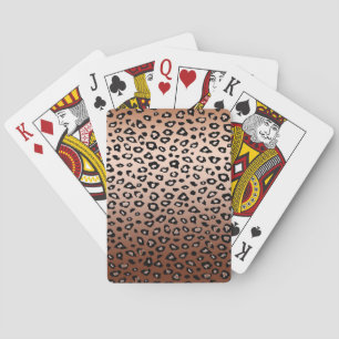 Guld brons Leopardtrycket Casinokort