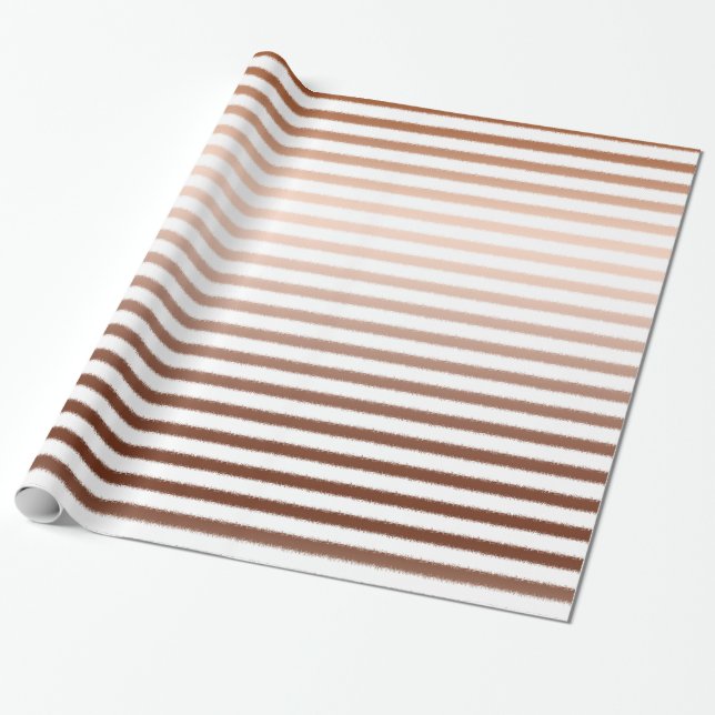Guld Brons Ombre Ränder Bröllop Presentpapper (Utrullad)