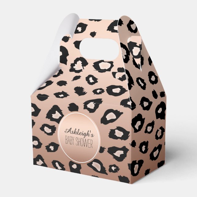 Guld Bronze Black Leopard Print Ombre Presentaskar (Framsidan Sidan)