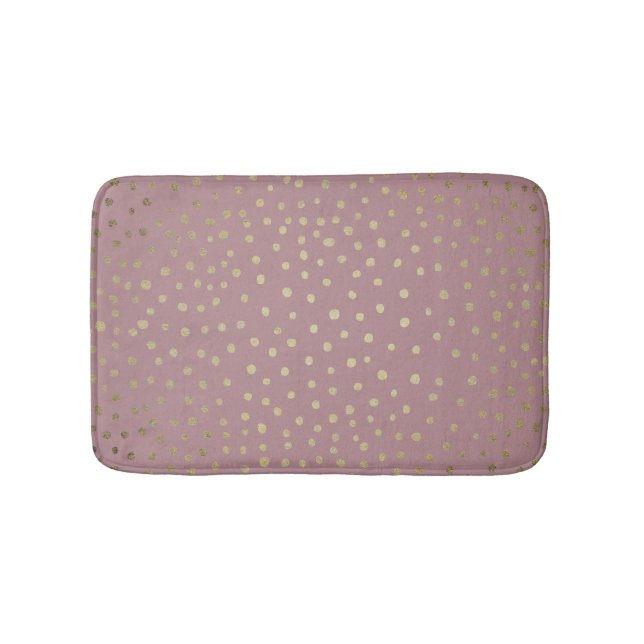 Guld Bronze Dot Mönster Bath Mat Badrumsmatta (Framsidan)
