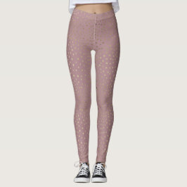 Guld Bronze Dot Mönster Leggings